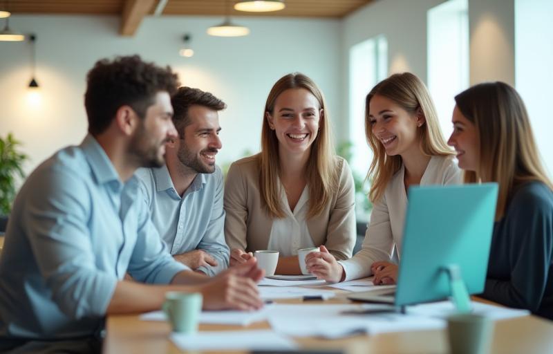 Terra Firma Smart Systems team members working collaboratively in a bright modern office environment.